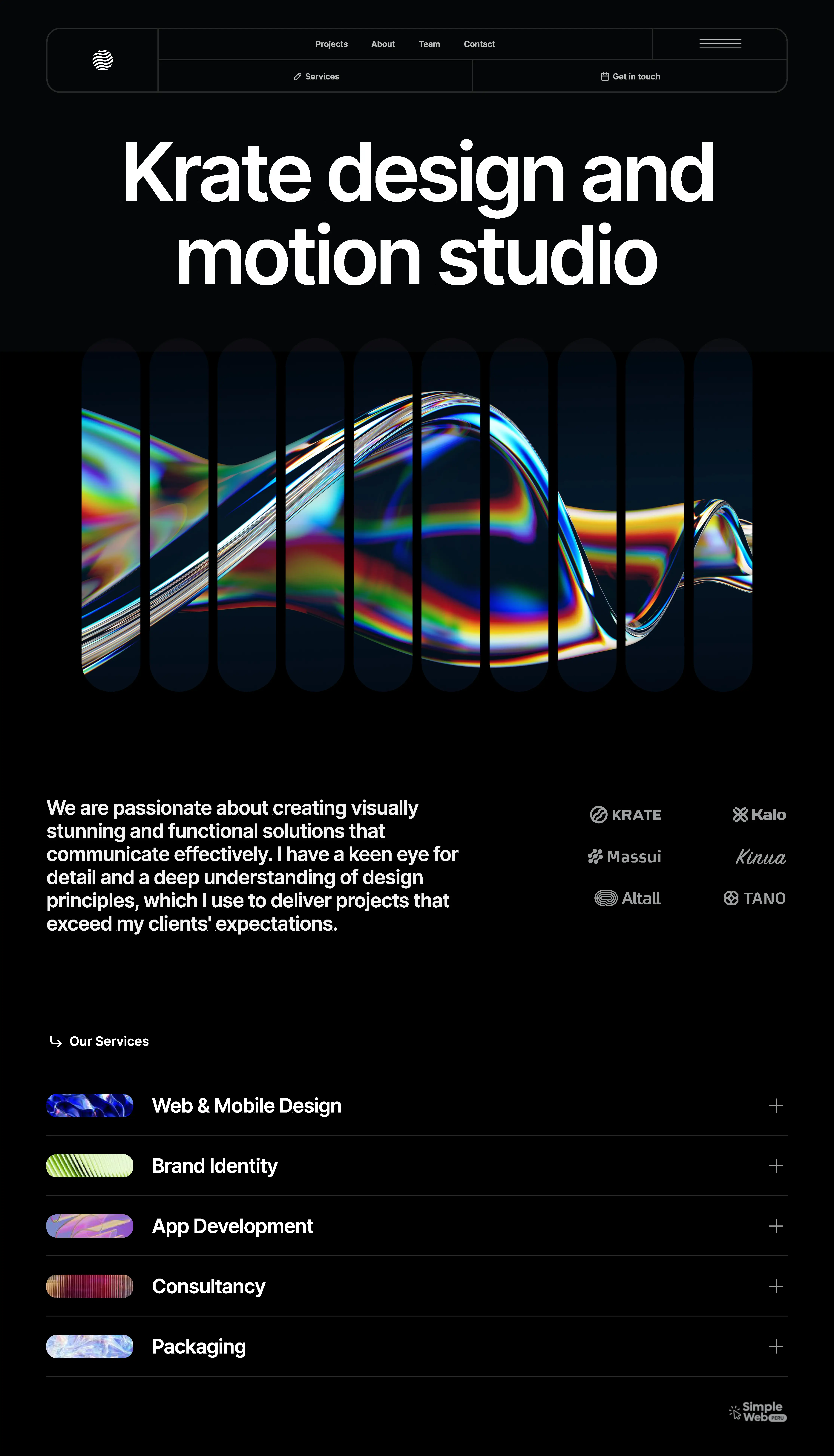 Sitio web mostrado en pantalla